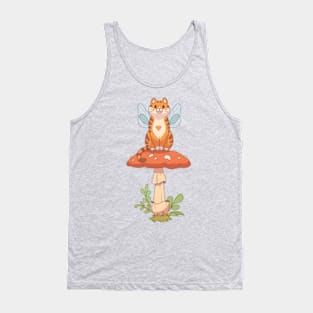 Fairy cat sitting in a mushroom Tank Top